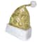 14" Adult Medium Sequin Snowflake Santa Hat, Gold
